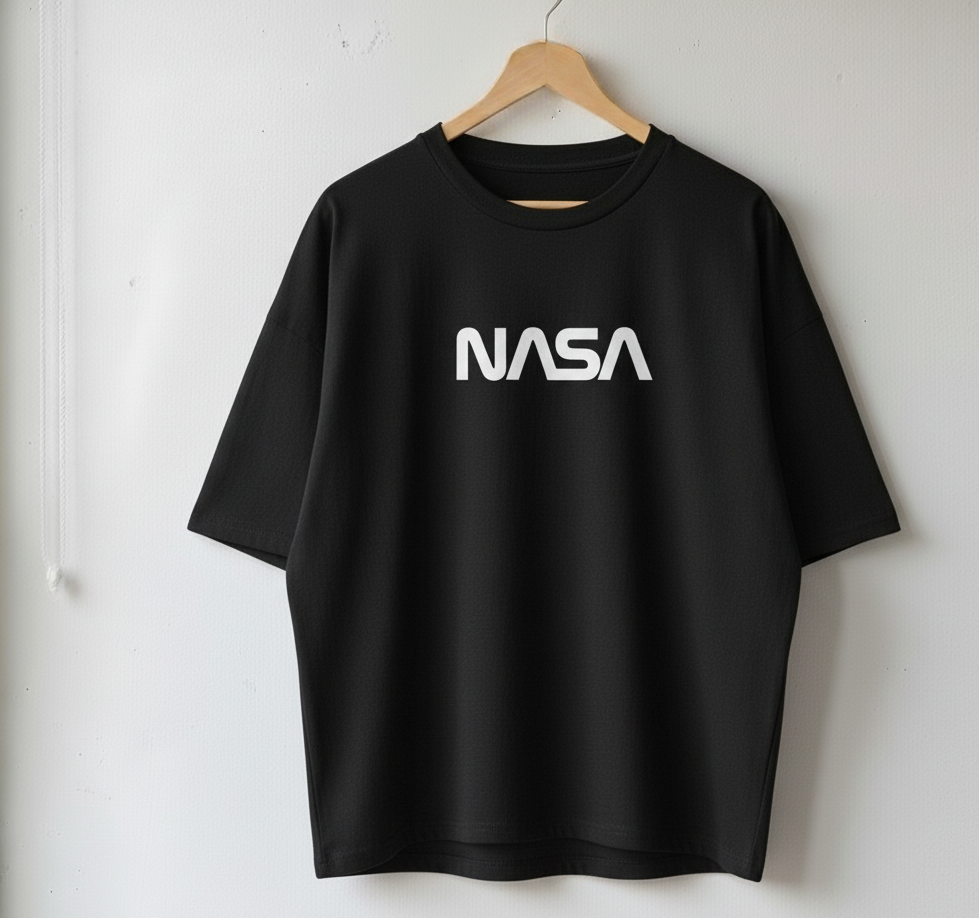 Black NASA Drop Shoulder Oversized "Give Me Space"