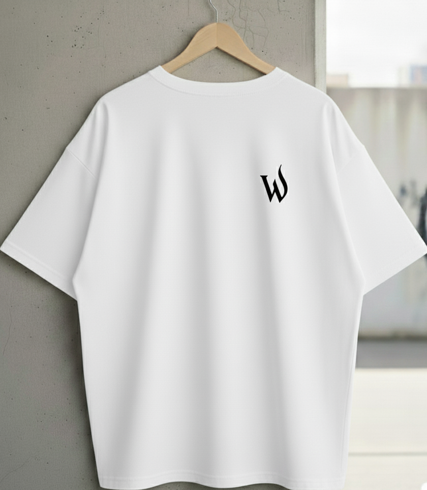 Wujood Drop Shoulder Oversized T-Shirt – Samurai Cat Mask Graphic