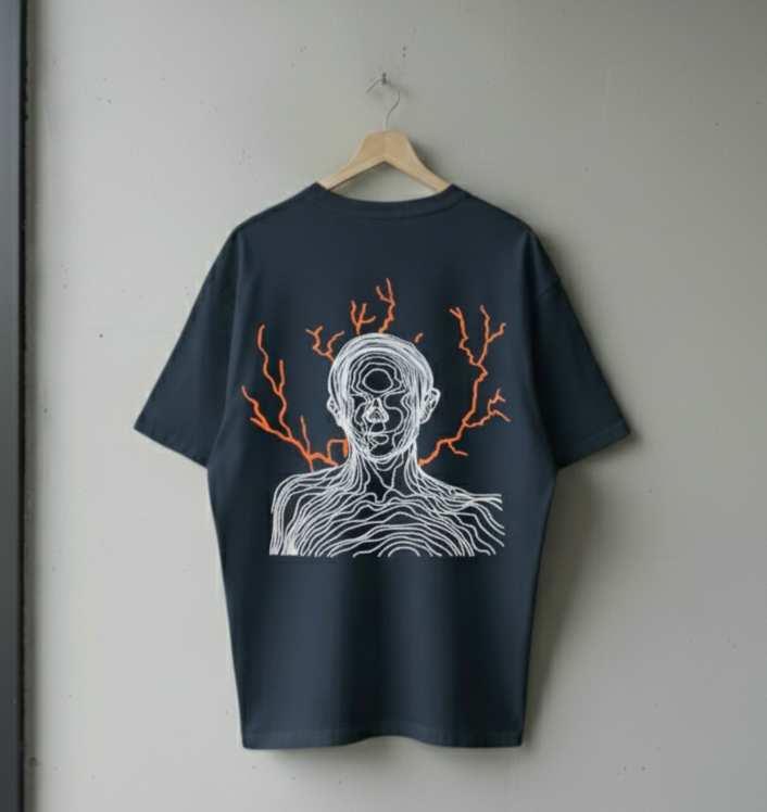 Electric Mind Oversized Drop Shoulder T-Shirt