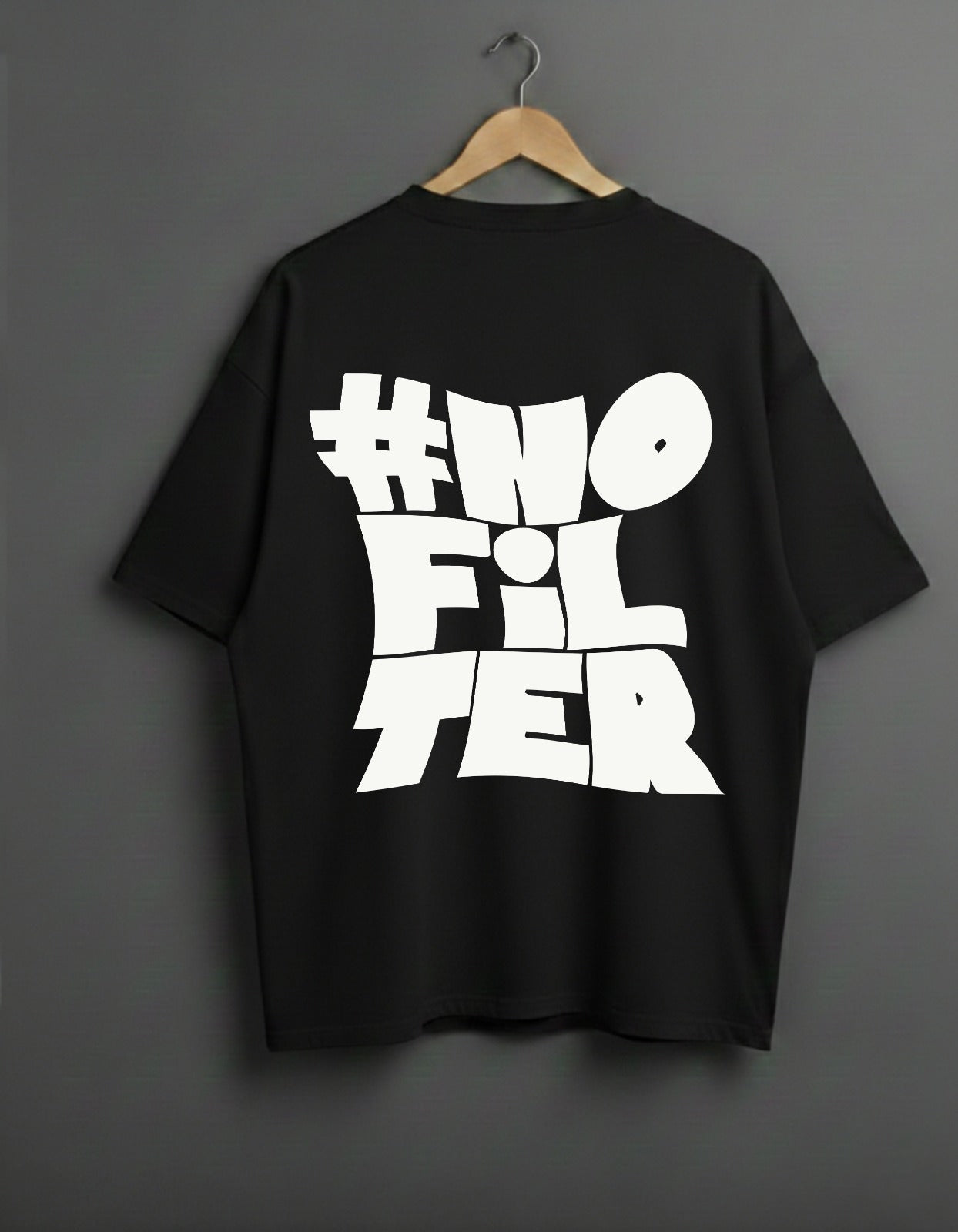 Wujood "#NOFILTER"  Oversized Drop Shoulder Tee