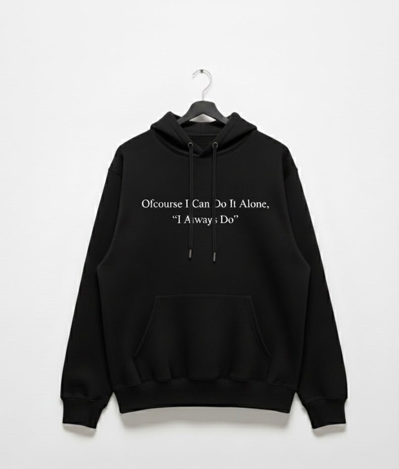 Wujood | "BELIEVE" Black Statement Hoodie | Minimalist Typography Edition
