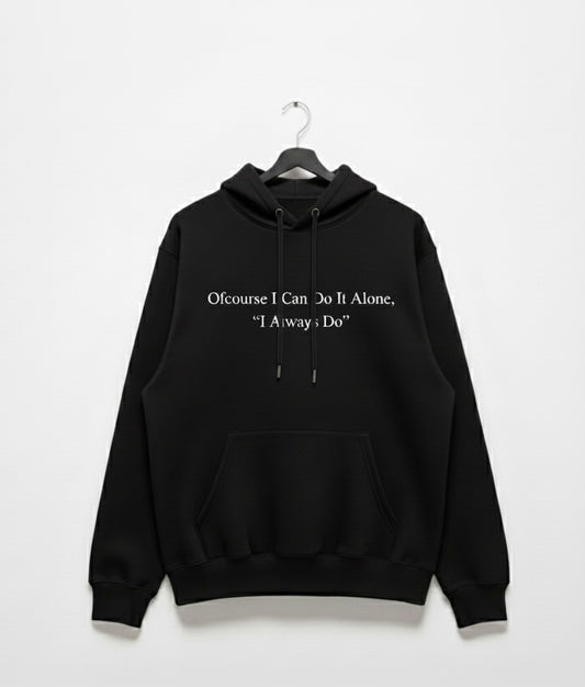 Wujood | "BELIEVE" Black Statement Hoodie | Minimalist Typography Edition